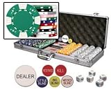 Premium Set of 500 Ace King Poker Chips w/6 dealer buttons, 5 dice and 2 playing card decks.