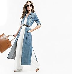 Denim Elbow Length Sleeves Winter  Dress