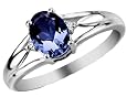 Sapphire Ring With Diamonds 1.0 Carat (ctw) in 10K White Gold