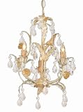 Crystorama 4903-CM, Athena Mini Crystal 1 Tier Chandelier Lighting, 3 Light, 180 Watts, Champagne