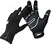 Andyshi Gloves Men Women Winter Outdoor Sports Anti-Slip Windproof Waterproof Touch Screen Cycling Riding Skiing Running Driving Thicken Warm Fleece Lined Elastic Zipper Glove (Black2, Small)