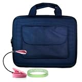 Amazon Kindle DX Hard Shell SLEEVE CASE Cover Pouch Carrying Bag with Extra Accessories Pocket-- BLUE + Pink Double Bright Amazon Kindle 2 LED Book Light + Vangoddy tm, Live*Laugh*Love wrist band!!!