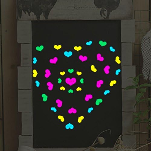 DaLin Ultra Bright Colorful Peach Heart Glow In The Dark Luminous Fluorescent PVC Wall Stickers, Small, Sheet Size 10cm*20cm