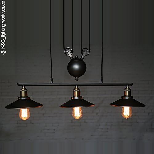 CHX DrawString adjustable three head loft industrial pulleys retro Mahjong billiards bar table dining room ceiling lamp