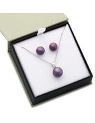 Honora Black Freshwater Cultured Pearl 18" Pendant Necklace and Stud Earrings Set