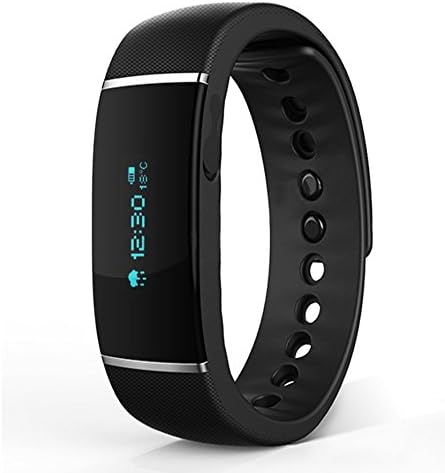 scoodo® OLED Pedometer + Calorie Counter Fitness Tracker Watch / Sleep Monitoring Anti-lost Smart Watch/ Waterproof Smart Sports Wrist Band Bracelet with Bluetooth Unisex Wristband (Black)