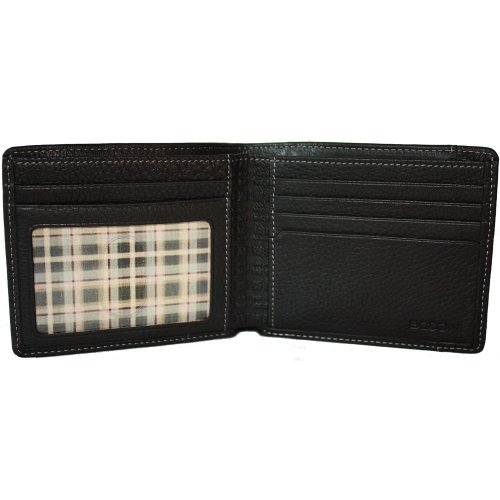 Boconi Tyler Tumbled Billfold (Black w/plaid)