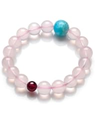 Honeystore Girls Rose Crystal Fuschia Garnet Larimar Stretch Bracelet Color Multicolor