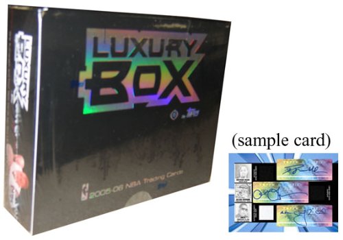 2005 06 Topps Luxury Box Basketball Cards Unopened Hobby Box (6 cards per pack, 8 packs per box) – 4 #’d Memorabilia Cards, 1 #’d Autograph, and 10 parallel inserts per box!!