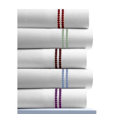 Dot Embroidered 400 Thread Count Cotton Deep Pocket Sheet Set Size: California King, Color: Carmine Red