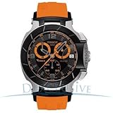 Tissot Men's T0484172705704 T-Race Quartz Orange Strap Chronograph Dial Watch