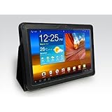 GreatShield Leather Folio Case Cover for Samsung Galaxy Tab 10.1 Wi-Fi Only with Stand (Black)