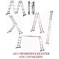 Mehrzweckleiter Anlegeleiter Leiter Stehleiter aus Aluminium 480 cm 6 in 1 Funktion