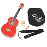 Produkt-Bild: 1/4 Akustik Konzert Kindergitarre in Rot f&uuml;r 4 - 7 Jahre mit Zubeh&ouml;rset: gepolsterte Gitarrentasche, Gurt, Saiten und Stimmpfeife