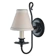 Royce Lighting RW2161BK/1 Coventry 1-Light Wall Sconce with Beige Fabric Shade, Black
