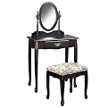 Vanity and Upholstered Bench - Cherry