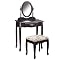 Vanity and Upholstered Bench - Cherry