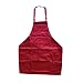 San Jamar 601BAC Poly Cotton Full Length Bib Apron with Side Pocket, 34" Length x 30" Width, Red