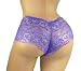 Low-Rise Shorts - Womens Sexy Soft Stretch Lace Low Rise Boyshorts - Runs Small - XXl Size 10 - 12 Purple Pink Trim