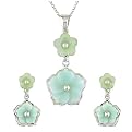 Aventurine Quartzite Earrings and Necklace Set