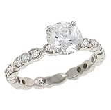 Round Eternity Diamond Engagement Ring .50cttw (CZ ctr
