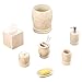 Creative Home Natural Champagne Marble Liquid Soap Lotion Dispenser with Stainless Steel Pump for Bathroom Countertop Organize Kitchen Sink Hand Soap Dispenser, 3.3