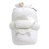 Piccolo Bambino Lamy Stroller Blanket with Wrist Rattle, White