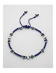 Butterfly Cotton Waxed Thread Turquoise Anklet In Zinc