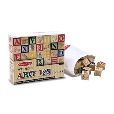Melissa Doug Deluxe 50 Piece Wooden Abc123 Blocks Set
