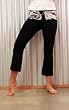 Hard Tail Cropped Fold Over Yoga Pant with Tie-dye Waistband