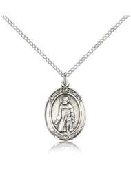 Genuine IceCarats Designer Jewelry Gift Sterling Silver St. Peregrine Laziosi Pendant 3/4 X 1/2 Inch With 18 Inch Sterling Silver Lite Curb Chain. Made In Usa.