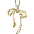 Two Tone Diamond Ribbon Pendant Necklace
