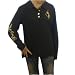 Womens Baby Phat black long sleeve collared top. 100% authentic hip-hop brand name top with 3 large gold embroidered logos on front and sleeves. Very sharp urban designer top with excellent cutting and gold button on collar.