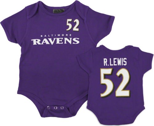 Baltimore Ravens Newborn Purple Reebok Ray Lewis Name & Number Creeper