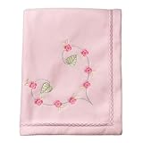 Tiddliwinks Girl Flower Embroidered Fleece Blanket
