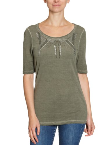 Oui Damen T-Shirt 25215, Gr. 38, Gr&uuml;n (khaki 6756) Preisvergleich