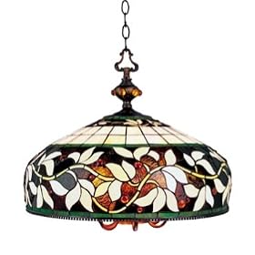 Landmark English Ivy 6 Light Pendant Fixture Tiffany Bronze by Landmark Lighting