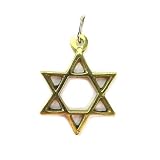 Star of David Pendant in Antique Gold Plated Brass