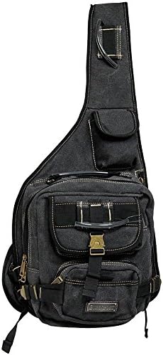 EuroSport Cargo Sling Backpack Black Canvas Bag