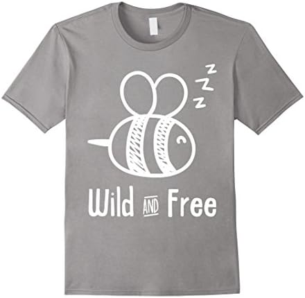Men's Wild &amp; Free Buzzing Bee Cute Quirky T-shirts Medium Slate