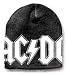 AC/DC Beanie black with white logo knit hat