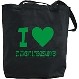 Canvas Tote Bag Black  I Love St. Vincent & The Grenadines  Country