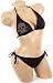 Cute Sexy Black Bikini Studded Bling Skull Punk Studs Design Swimsuit Tie Side Bottoms Bathing Suit