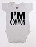 Im common funny music babygrow suit baby shower gift clothes white vest black print: baby clothes music