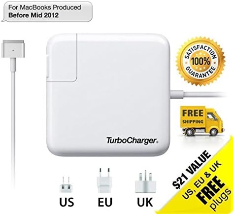 Macbook Pro / Air - Charger / Power Adapter / Supply / Cord - 85w / 60w / 45w AC - MagSafe 2 - T Style Tip - Gift: US, UK, EU Plugs - for 17 / 15 / 13 / 11 in. (inch) Laptops