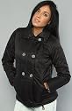 Paul Frank The Nylon Puffer Peacoat with Julius Lining in Black,Winter Coats & Jackets for Women