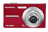 Olympus FE360 8MP Digital Camera with 3x Optical Dual Zoom (Red)