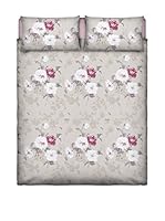 Italian Bed Linen Juego De Sábanas (Gris/Rosa)