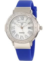 Swiss Legend Womens 20032D-02-BLUE South Beach White Mother-Of-Pearl Dial Diamond Accented Watch