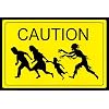 Zombie Caution Sign Art Print Poster - 24x36 Poster Print, 36x24